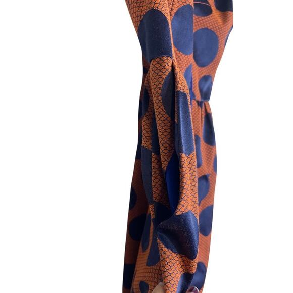 Maeve Anthropologie Women's Size 2 Orange Blue Polka Dot Sleeveless Sheath Dress - Picture 5 of 7